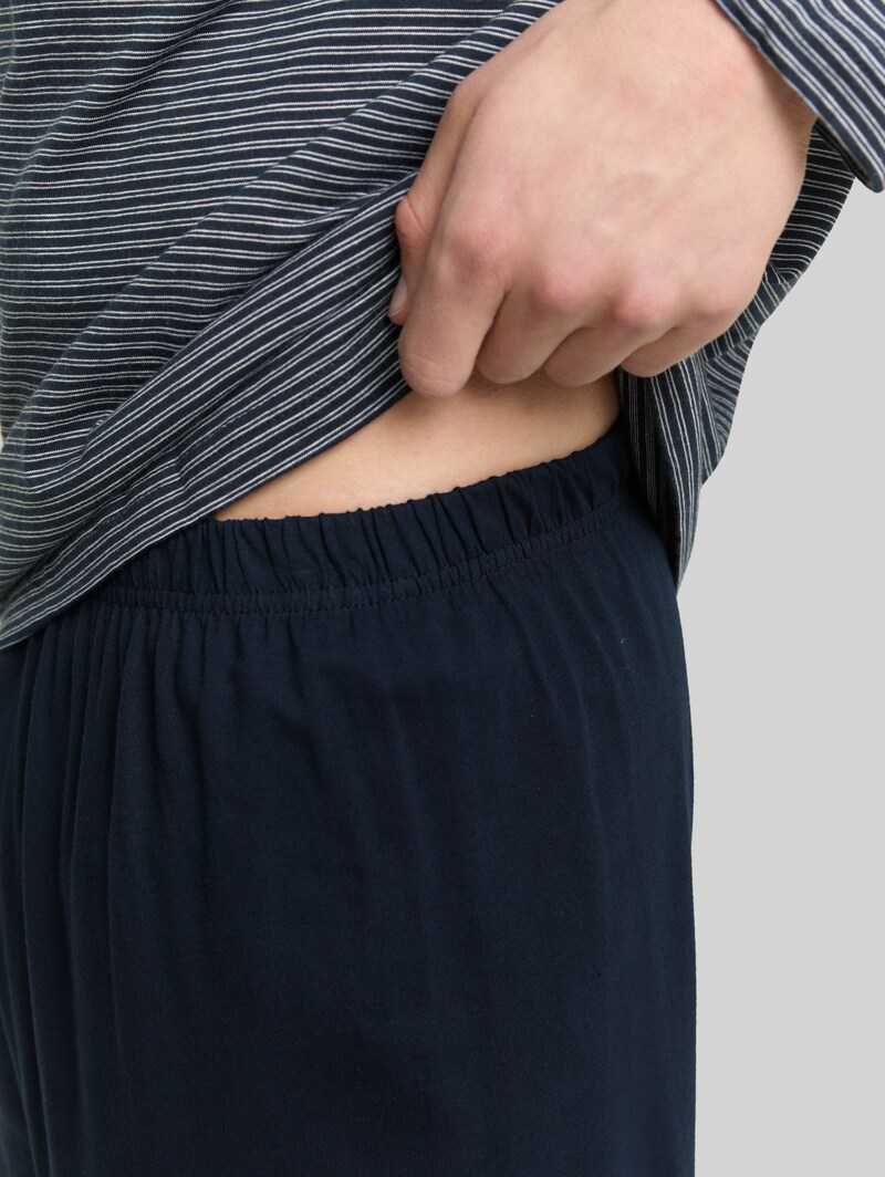 Tom Tailor Pyjama-Set aus Baumwolle - Blue-dark-horizontal Stripe