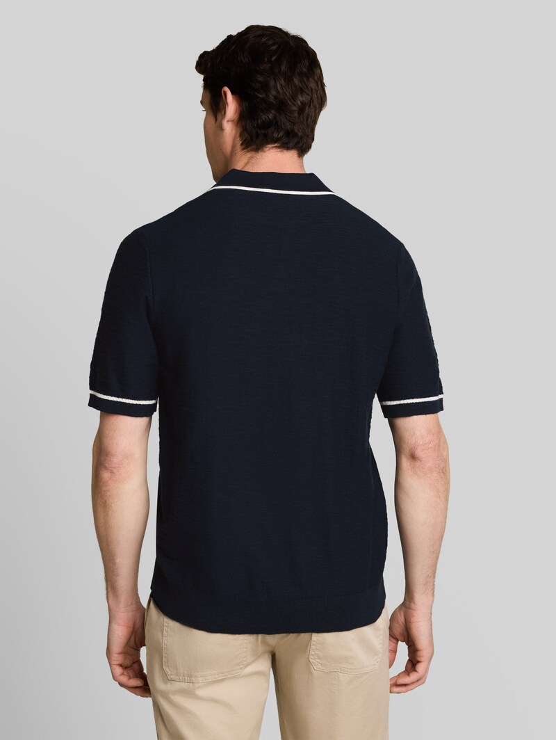 Tom Tailor Strick-Poloshirt aus Baumwolle - Sky Captain Blue