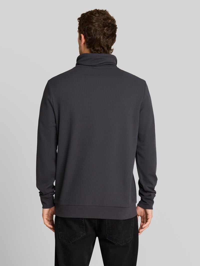 Tom Tailor Snood Langarmshirt mit Waffelstruktur - Tarmac Grey