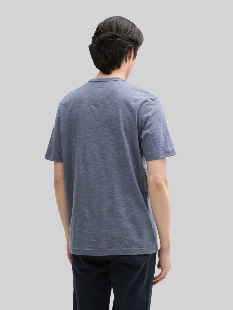 Tom Tailor T-Shirt mit Print - Blueish Grey Tonal Fine Stripe