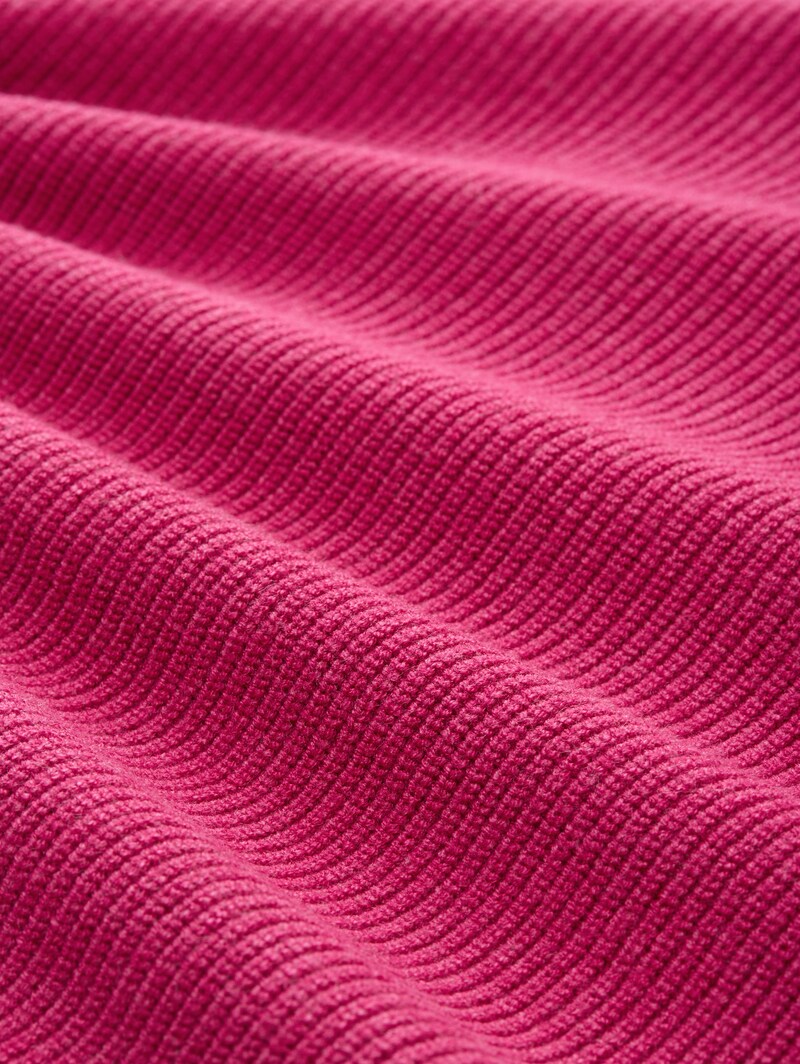 Tom Tailor Oversize Rollkragenpullover - Dark Pink Melange