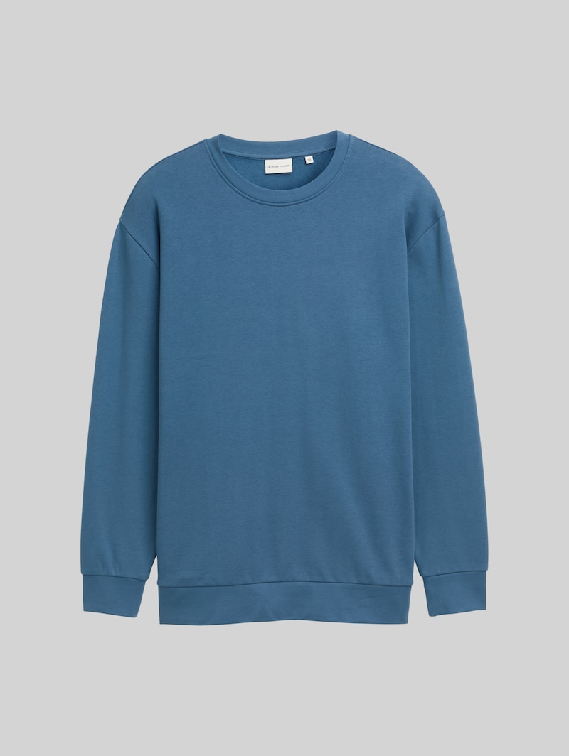 Tom Tailor Plus Size - Basic Sweatshirt in Unifarben - Real Teal Blue