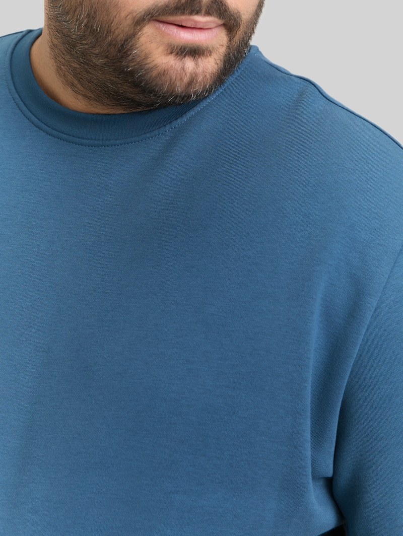 Tom Tailor Plus Size - Basic Sweatshirt in Unifarben - Real Teal Blue