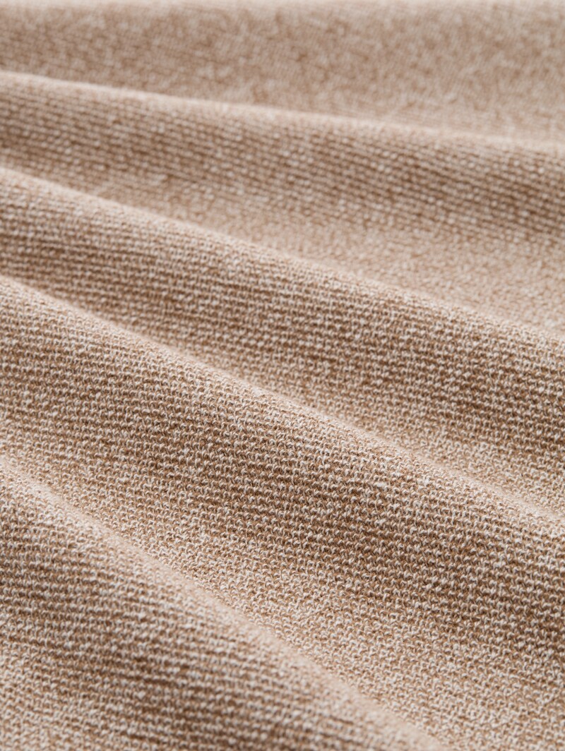 Tom Tailor Strickpullover aus Baumwolle - Brown Offwhite Twotone