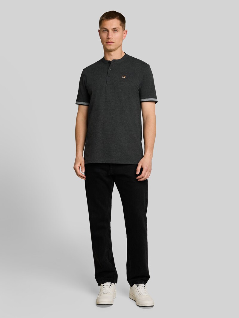 Tom Tailor Piqué Poloshirt mit Stehkragen - Black