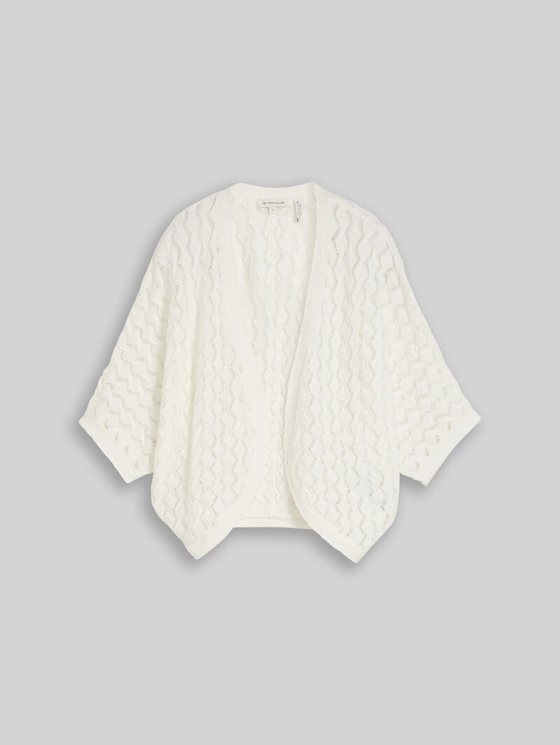 Tom Tailor Oversize Bolero Cardigan - Whisper White