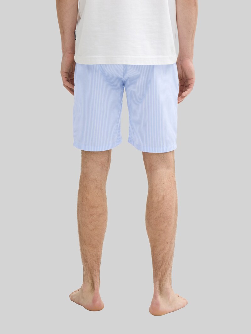 Tom Tailor Pyjama-Shorts aus Baumwolle mit Streifenmuster - Blue-light-stripe Tom Tailor Pyjama-Shorts aus Baumwolle mit Streifenmuster - Blue-light-stripe