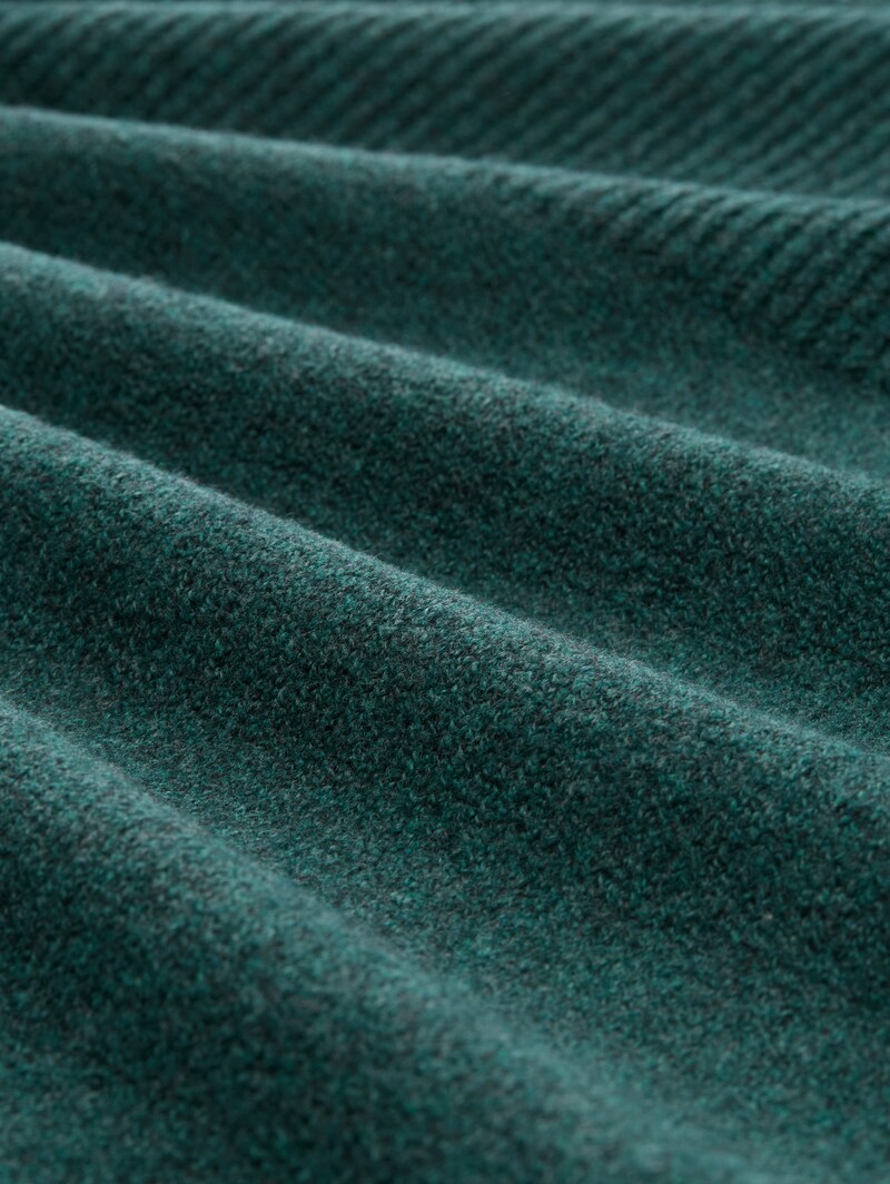 Tom Tailor Strickkleid mit Stehkragen - Midnight Forest Green Mélange