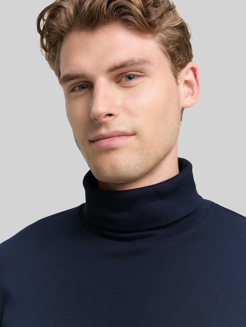 Tom Tailor Basic Rollkragenshirt - Sky Captain Blue