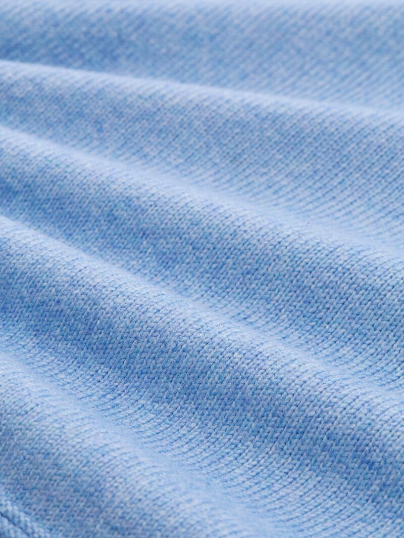 Tom Tailor Loose Fit Strickpullover mit Stehkragen - Light Fjord Blue Melange