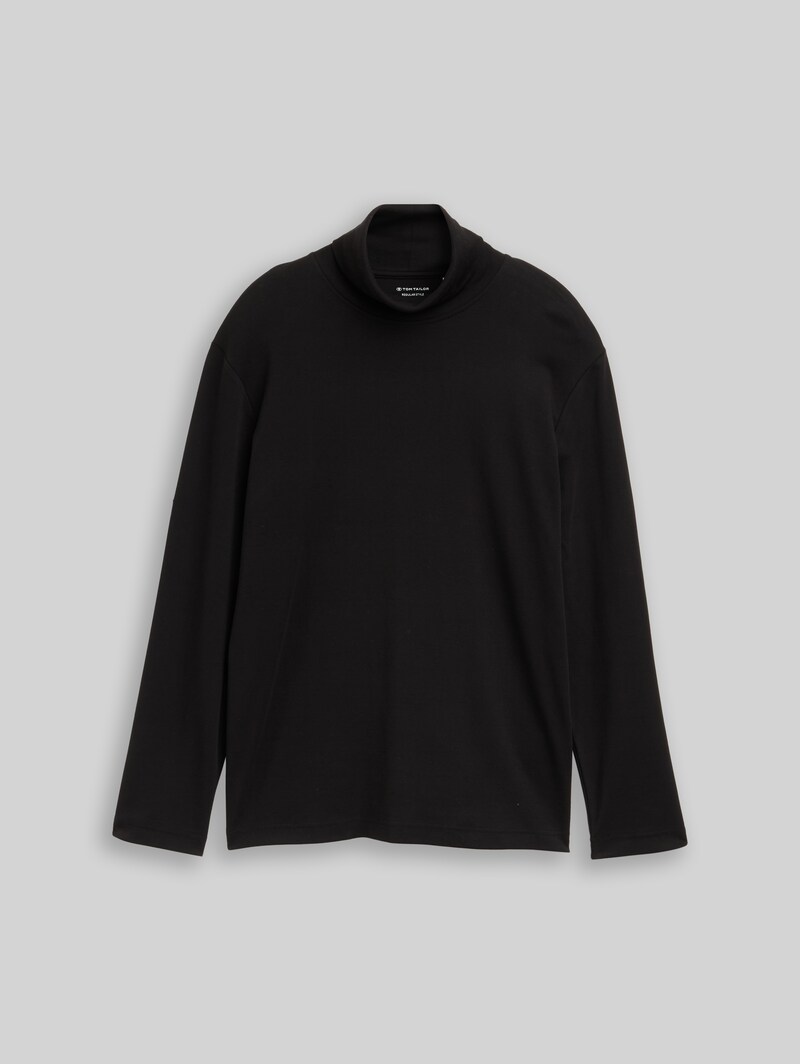 Tom Tailor Basic Rollkragenshirt - Black