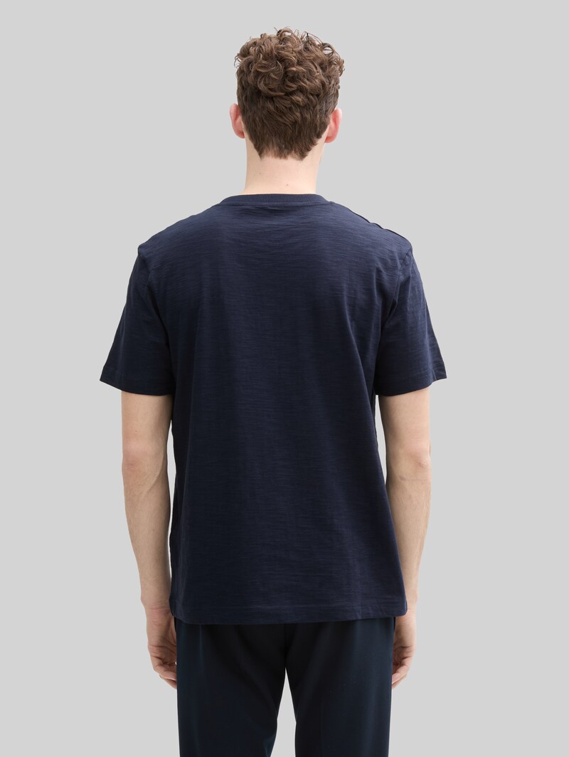 Tom Tailor T-Shirt aus Baumwolle mit Print - Sky Captain Blue