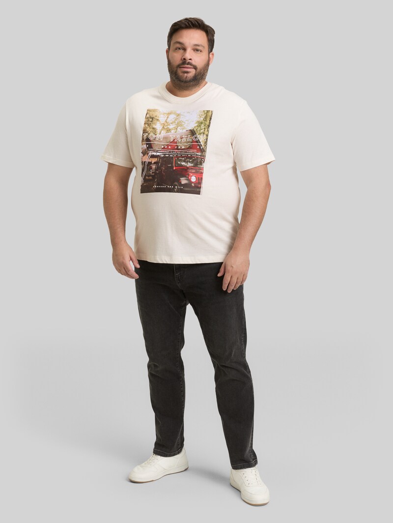 Tom Tailor Plus Size - T-Shirt mit Fotoprint - Gardenia White