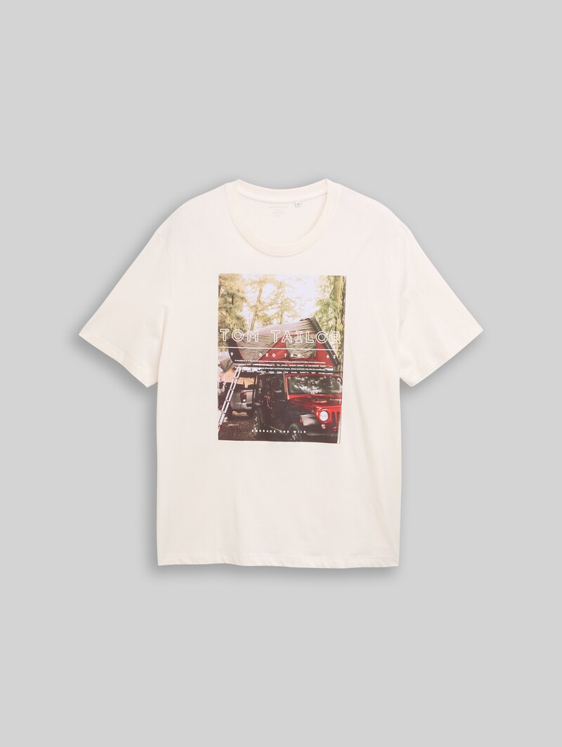 Tom Tailor Plus Size - T-Shirt mit Fotoprint - Gardenia White