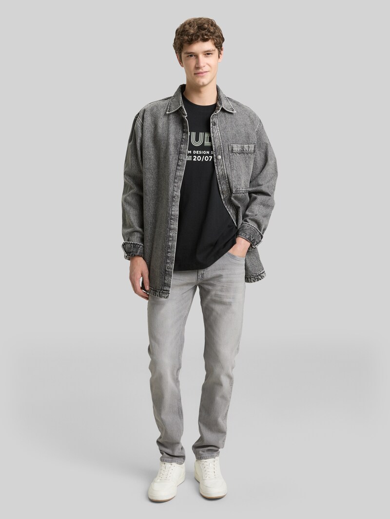 Tom Tailor TTPIERS SLIM Jeans - Used Light Stone Grey Denim