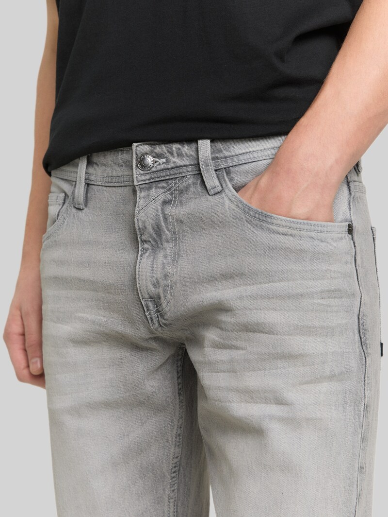 Tom Tailor TTPIERS SLIM Jeans - Used Light Stone Grey Denim