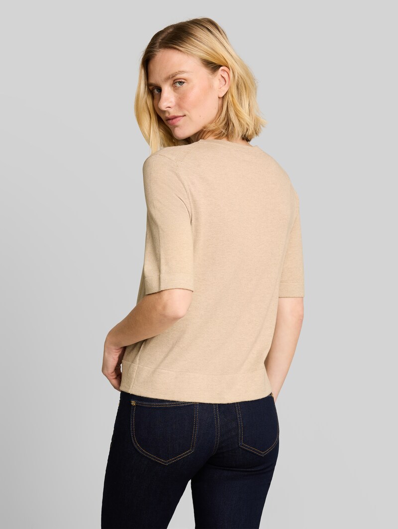 Tom Tailor Strickpullover mit Seidenanteil - Gravel Beige Melange