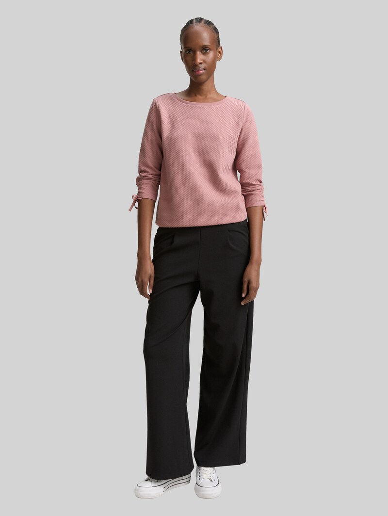 Tom Tailor Slim Fit Sweatshirt mit Raffärmeln - Antique Rose