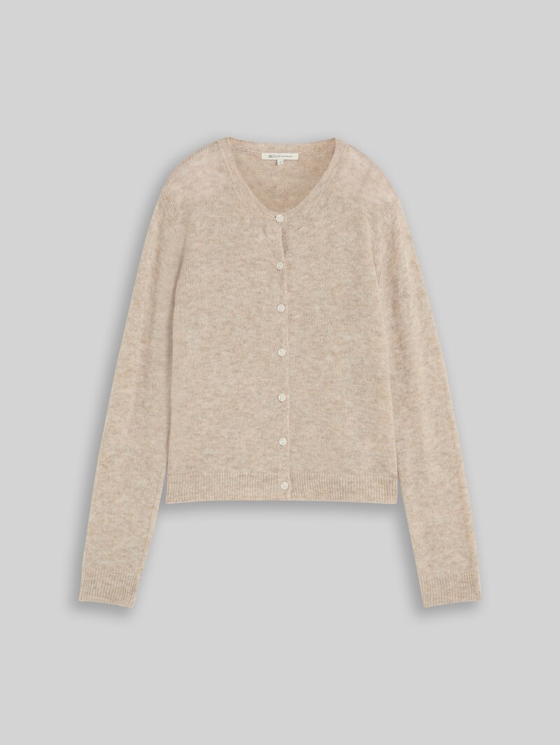 Tom Tailor Cardigan mit Alpaka-Anteil - Atmosphere Beige Melange