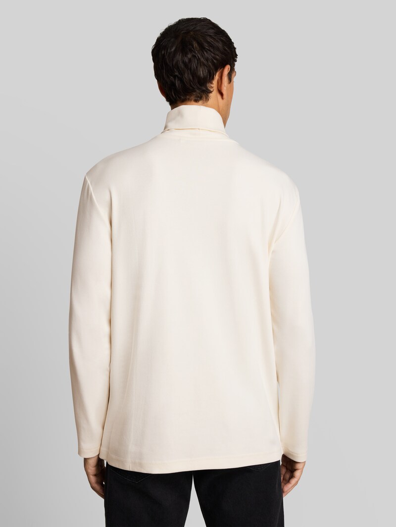 Tom Tailor Rollkragenshirt mit Logo-Print - Gardenia White