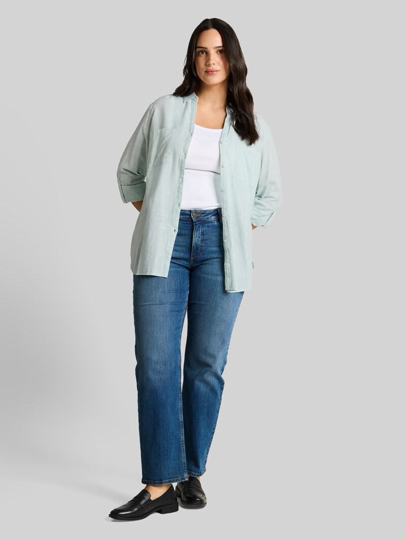 Tom Tailor Plus Size - Bluse mit Brusttaschen - New Blue Haze