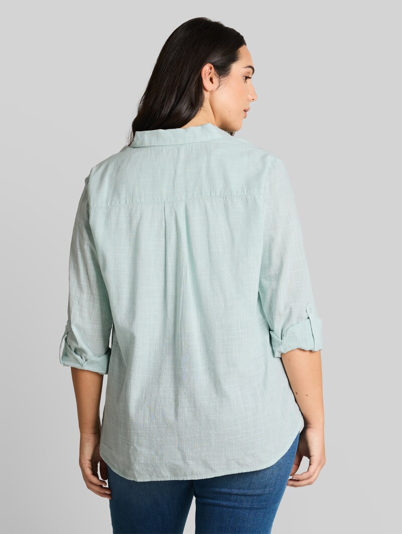 Tom Tailor Plus Size - Bluse mit Brusttaschen - New Blue Haze
