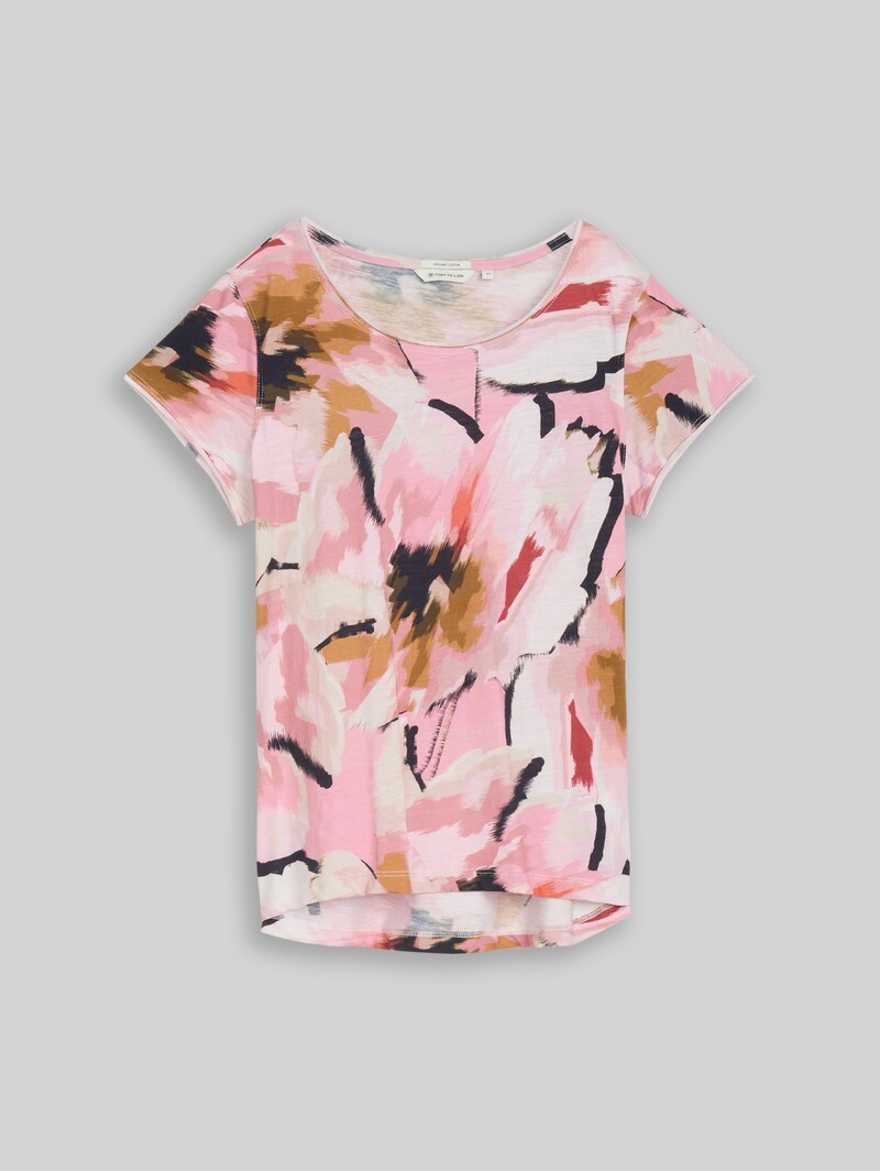 Tom Tailor T-Shirt aus Baumwolle - Big Abstract Flower Print