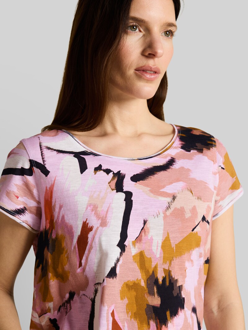 Tom Tailor T-Shirt aus Baumwolle - Big Abstract Flower Print