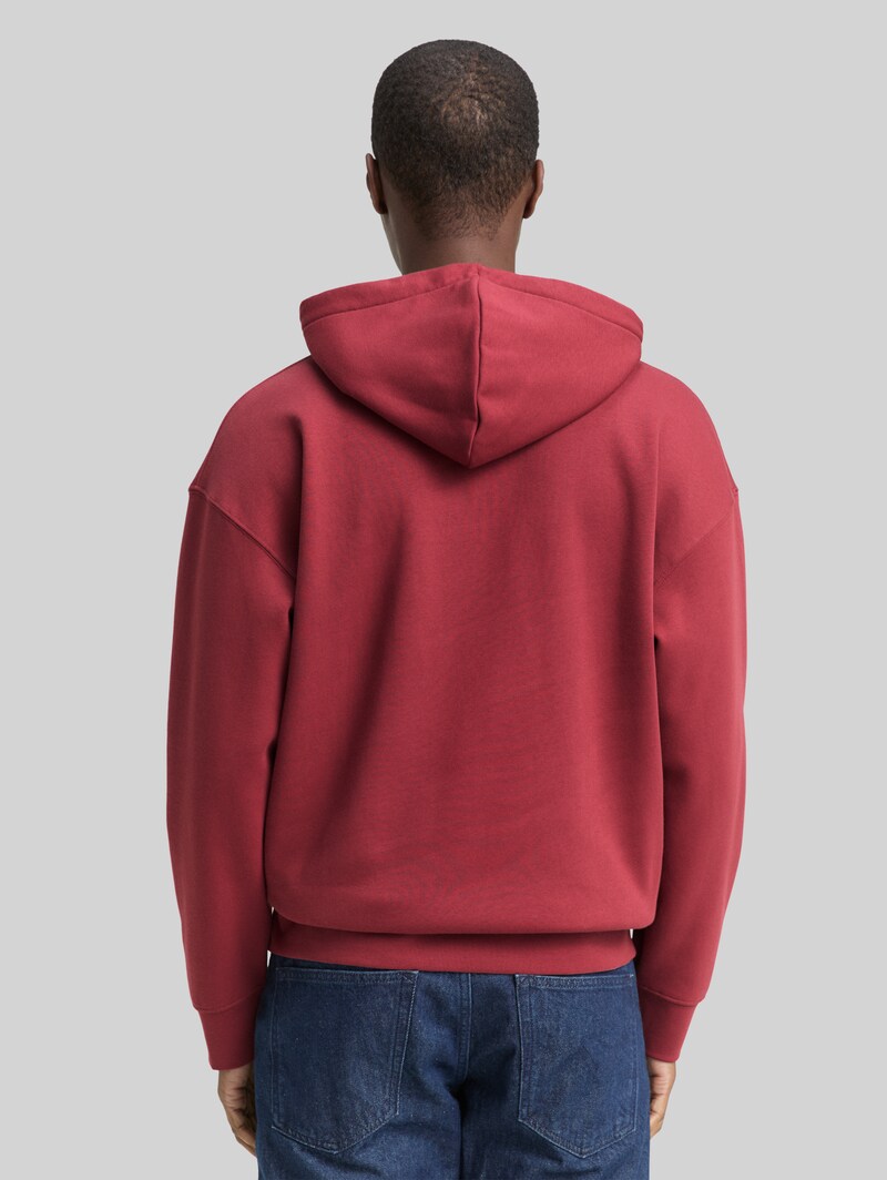 Tom Tailor Relaxed Hoodie Sweatshirt mit Logo-Print - Burnt Russet