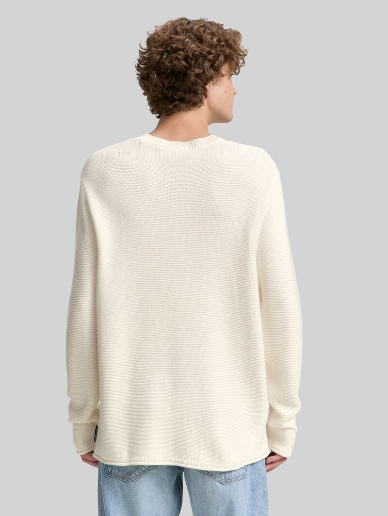 Tom Tailor Relaxed Fit Strickpullover - Gardenia White