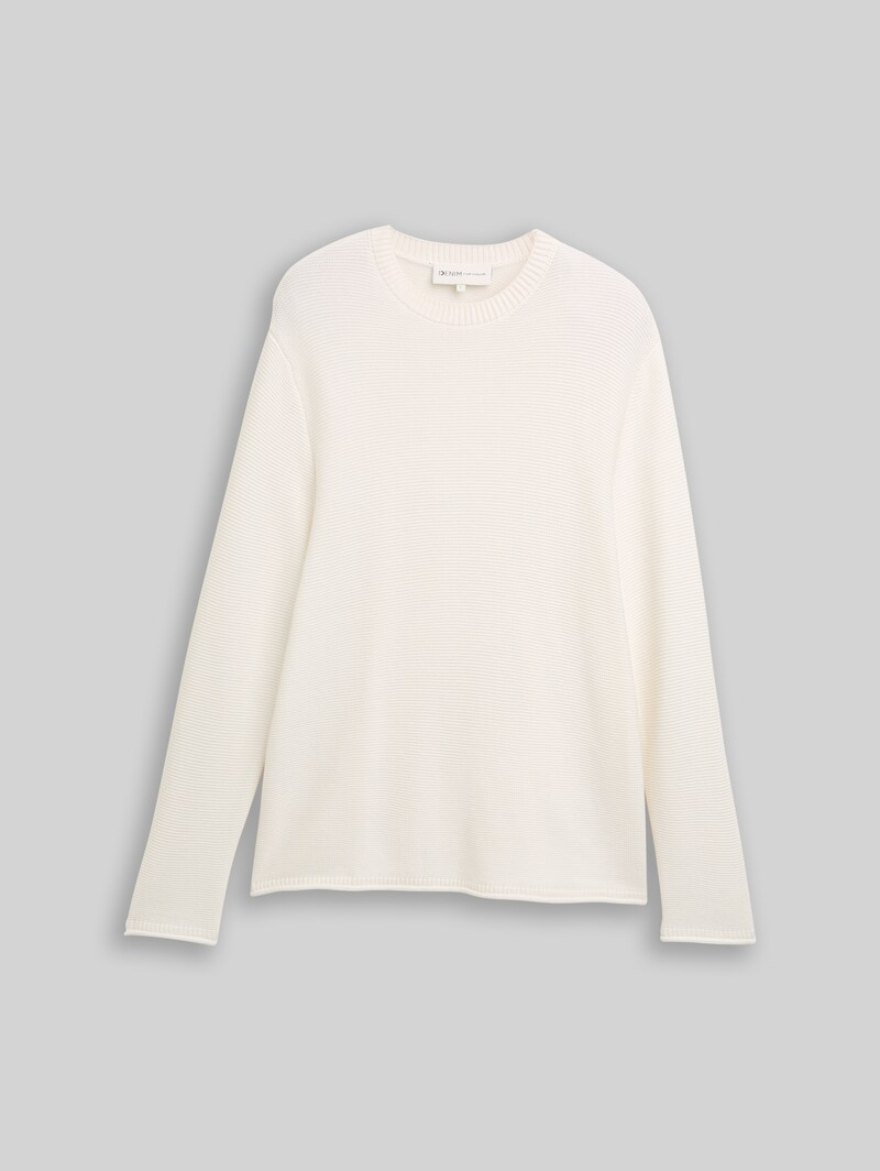 Tom Tailor Relaxed Fit Strickpullover - Gardenia White