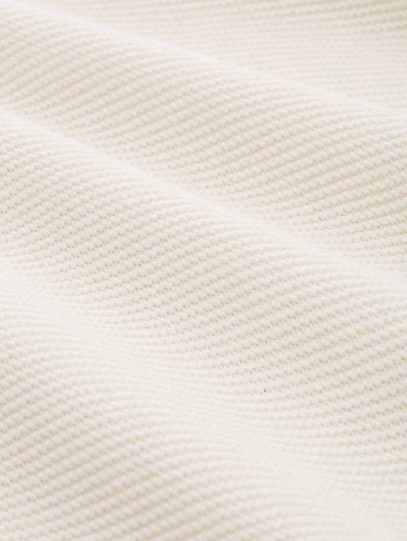 Tom Tailor Relaxed Fit Strickpullover - Gardenia White