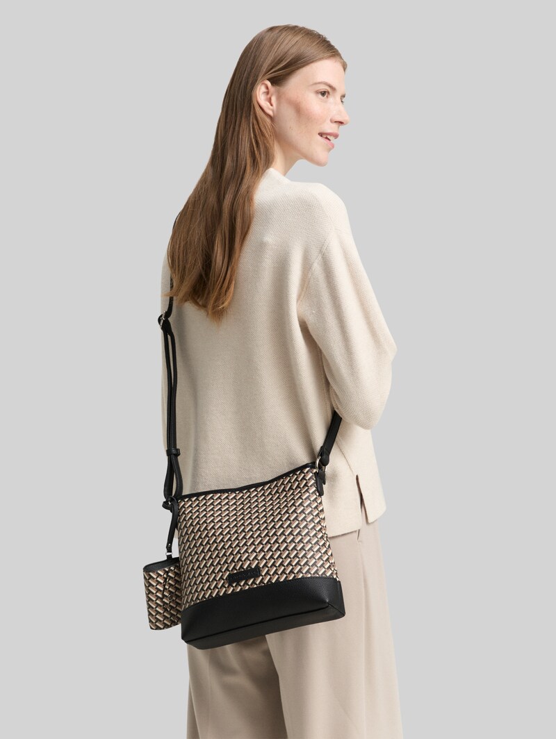 Tom Tailor TTXENIA M Umhängetasche mit Allover-Print - Schwarz / Black