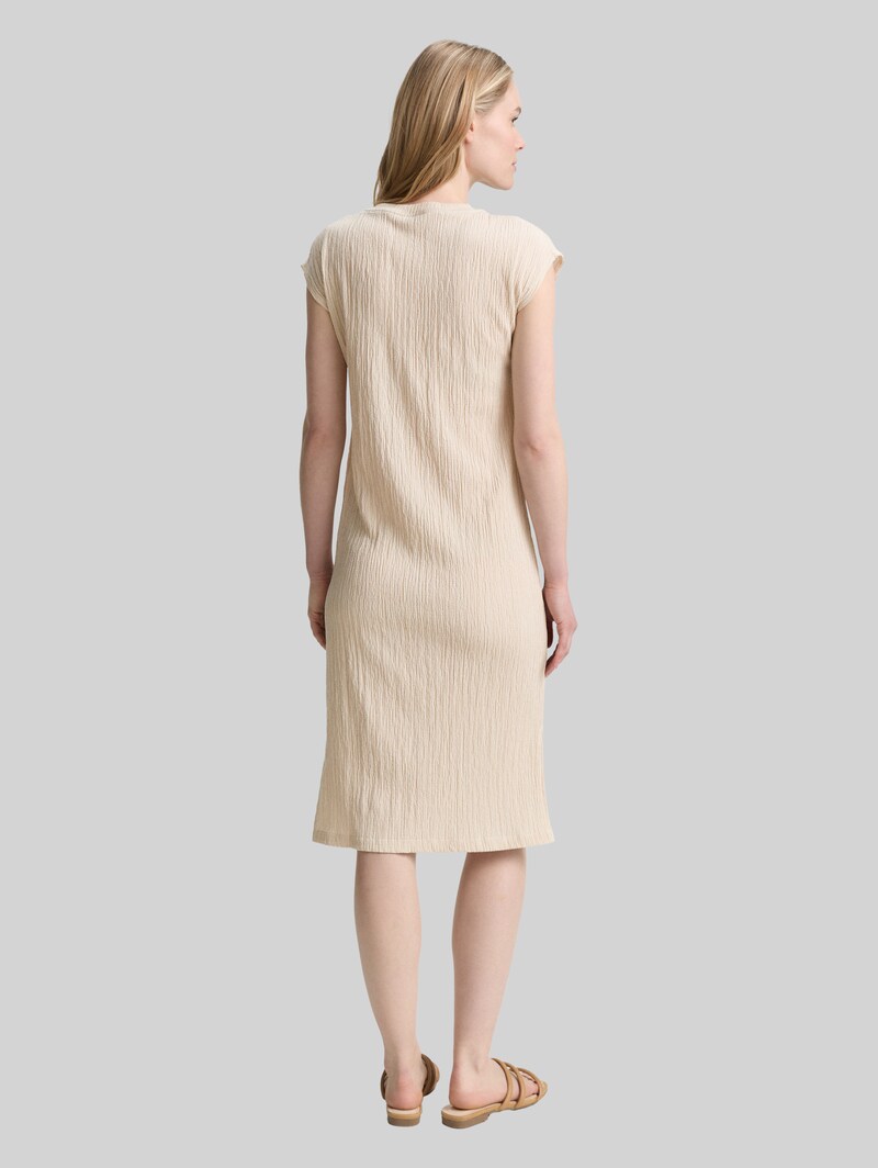 Tom Tailor Crinkle Kleid - Champagne Structure