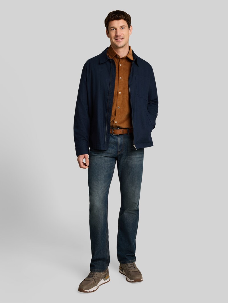 Tom Tailor Regular Fit Cordhemd mit Brusttasche - Bright Camel Brown