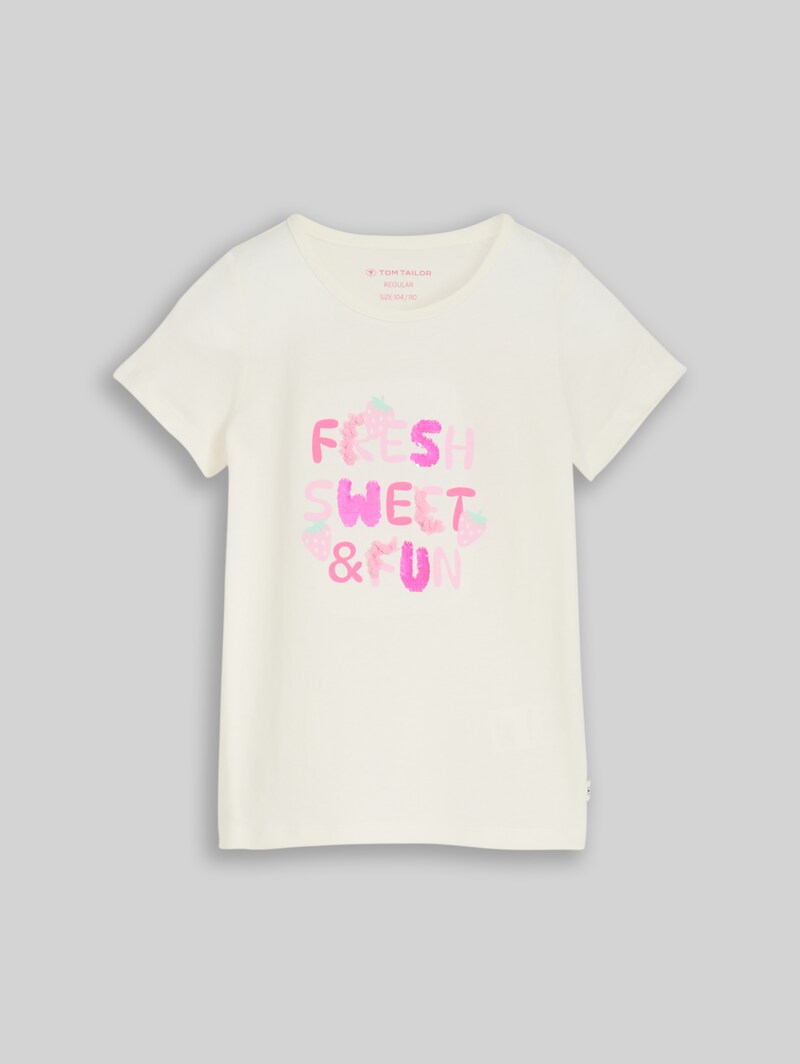 Tom Tailor T-Shirt mit Print - Wool White