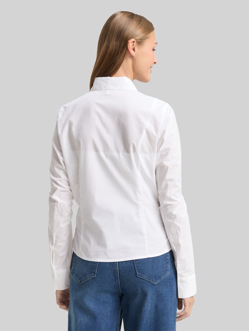Tom Tailor Fitted Hemdbluse aus Baumwolle - White