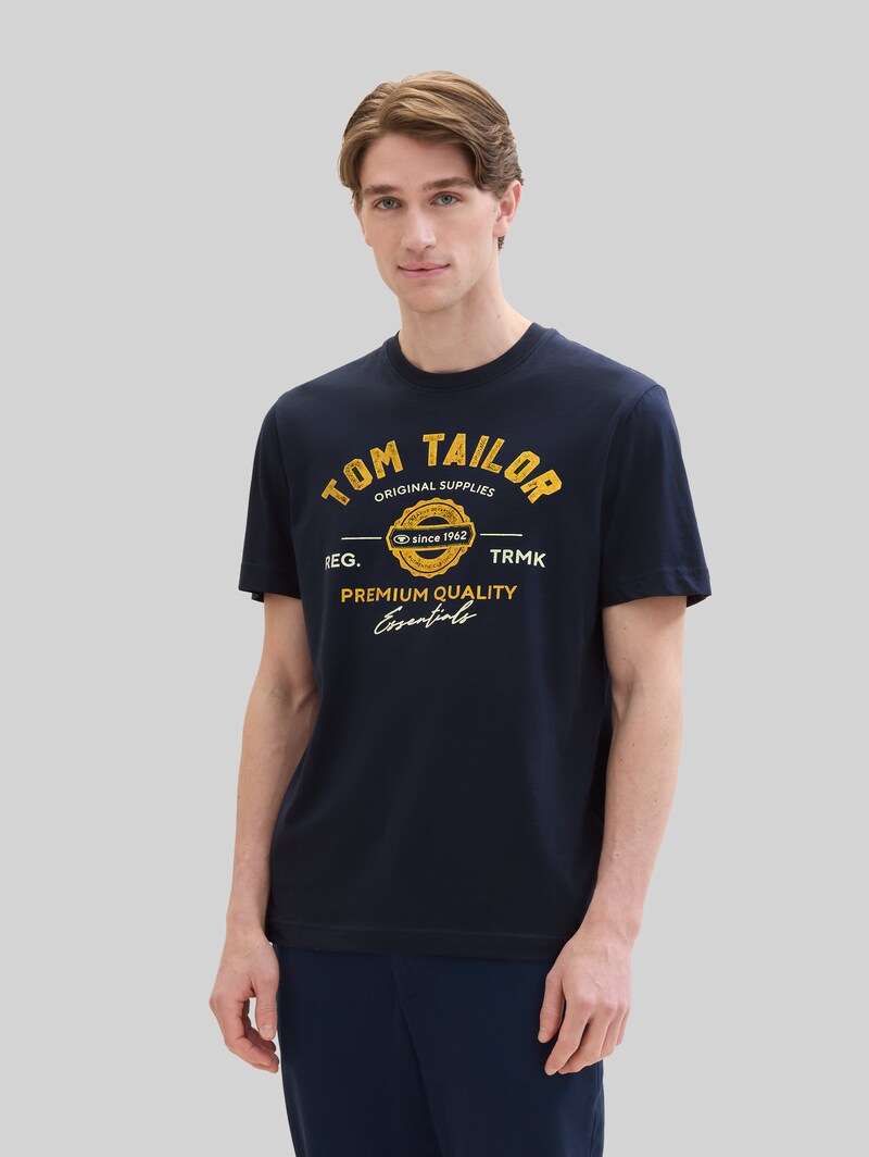 Tom Tailor T-Shirt mit Logo-Print - Dark Blue