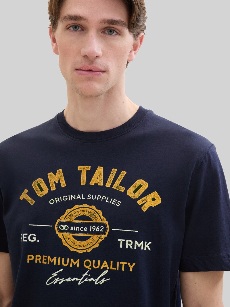 Tom Tailor T-Shirt mit Logo-Print - Dark Blue