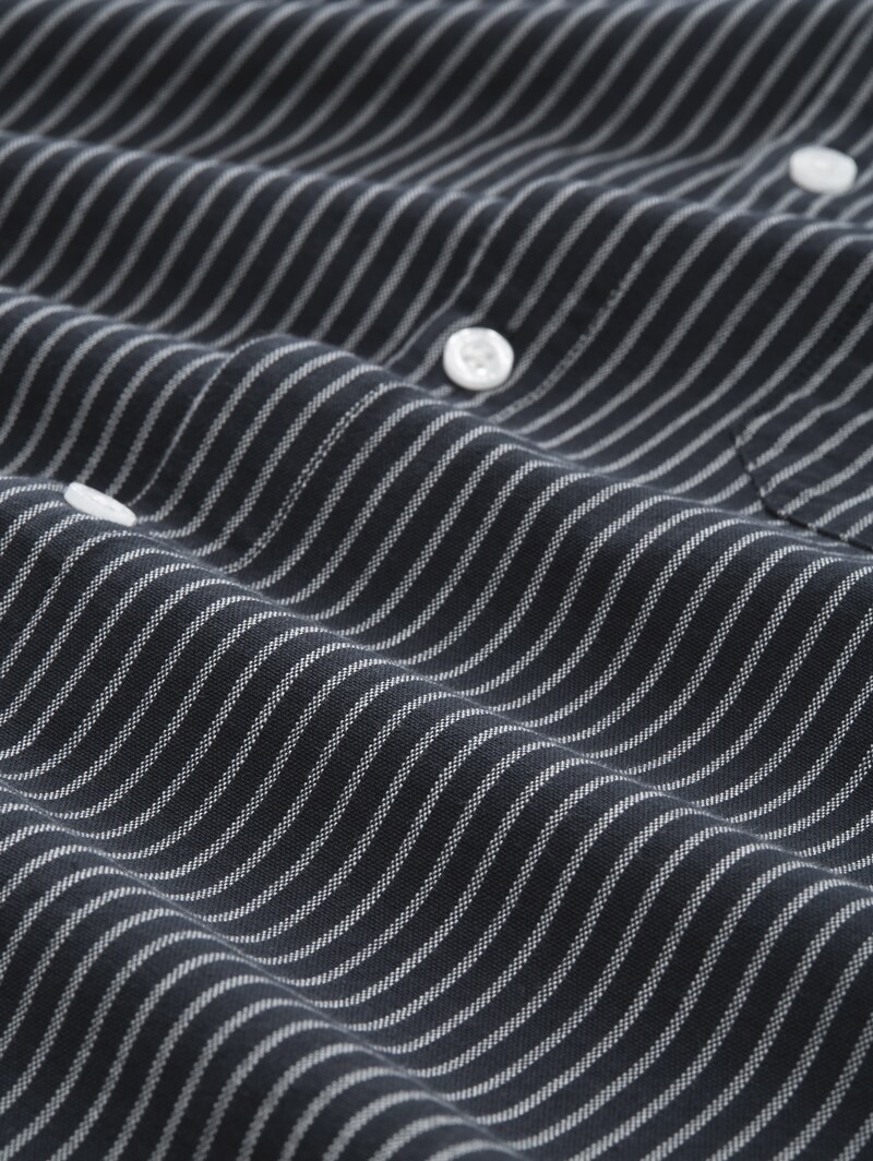 Tom Tailor Relaxed Fit Hemd aus Baumwolle - Navy Blue Stripe