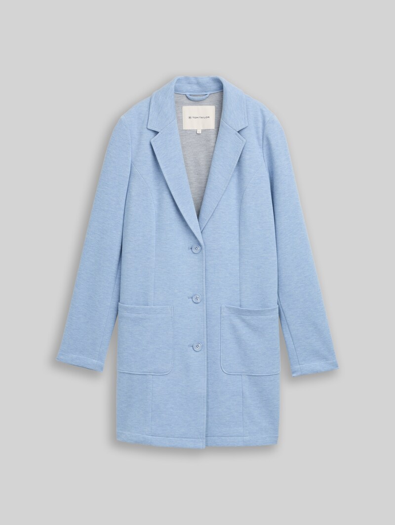 Tom Tailor Slim Fit Mantel mit aufgesetzten Taschen - Fjord Blue Melange Pique