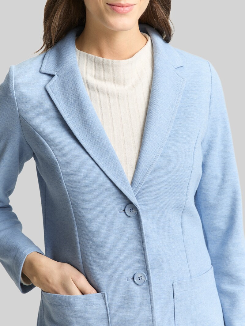 Tom Tailor Slim Fit Mantel mit aufgesetzten Taschen - Fjord Blue Melange Pique