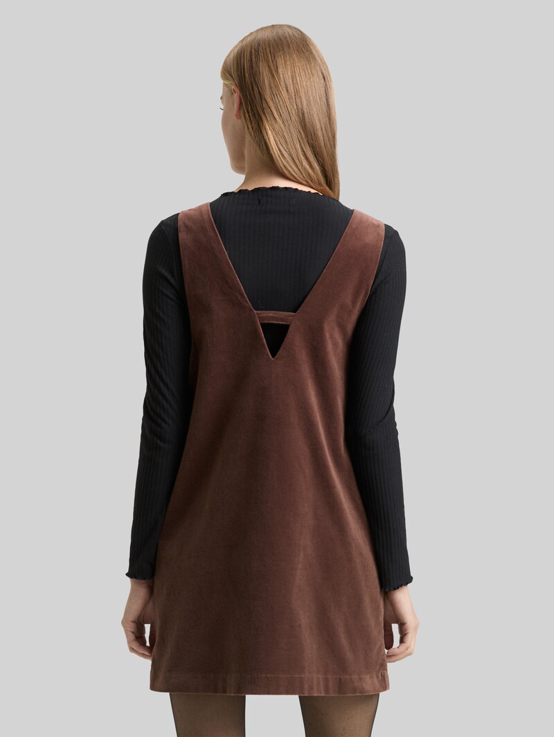 Tom Tailor Mini-Kleid aus Samt - Soft Chocolate Brown