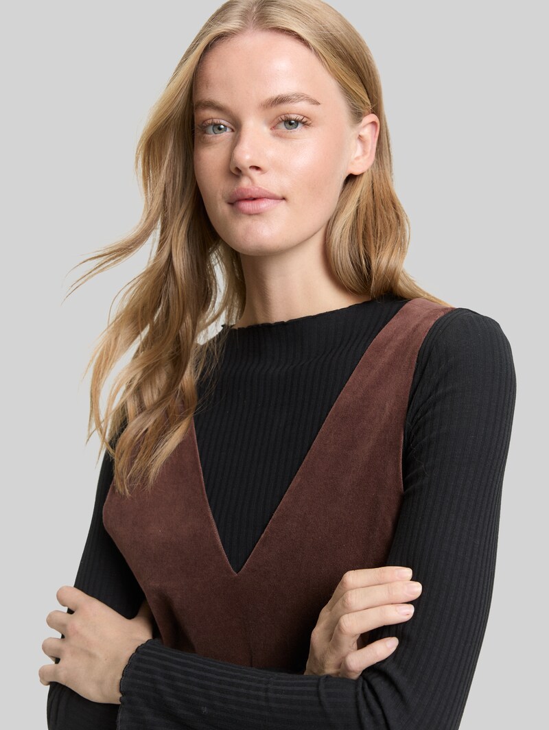 Tom Tailor Mini-Kleid aus Samt - Soft Chocolate Brown