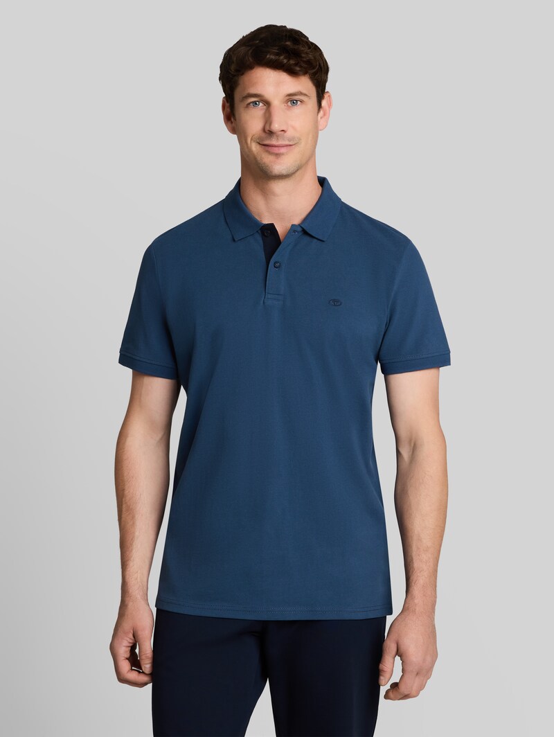 Tom Tailor Piqué Poloshirt aus Baumwolle - Dark Duck Blue Tom Tailor Piqué Poloshirt aus Baumwolle - Dark Duck Blue