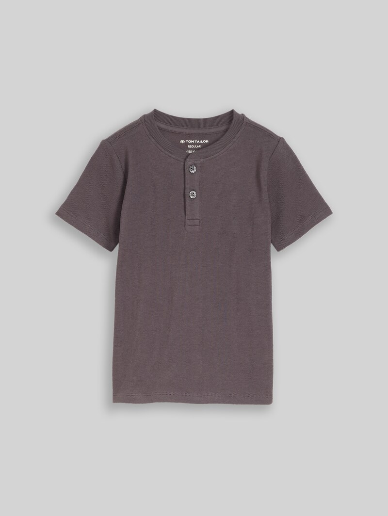 Tom Tailor Henley T-Shirt aus Baumwolle - Dark Urban Grey