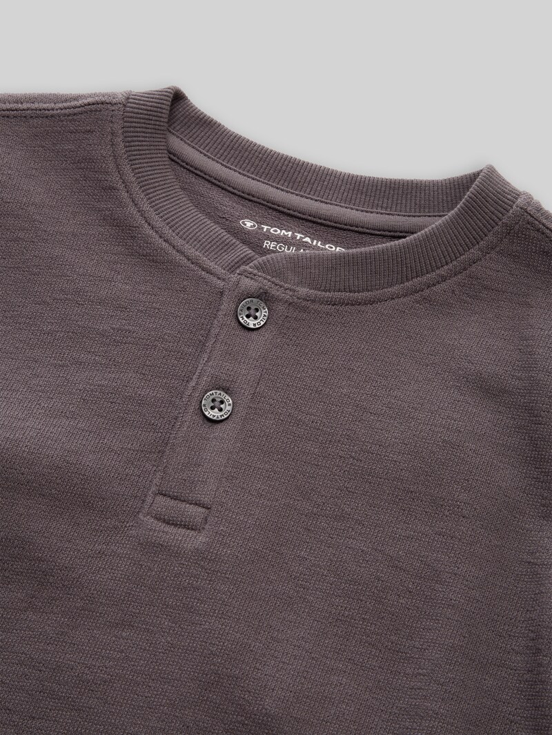 Tom Tailor Henley T-Shirt aus Baumwolle - Dark Urban Grey