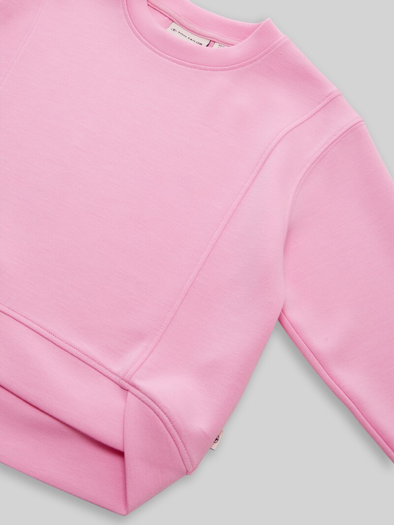 Tom Tailor Cropped Scuba Sweatshirt - Lovely Pink