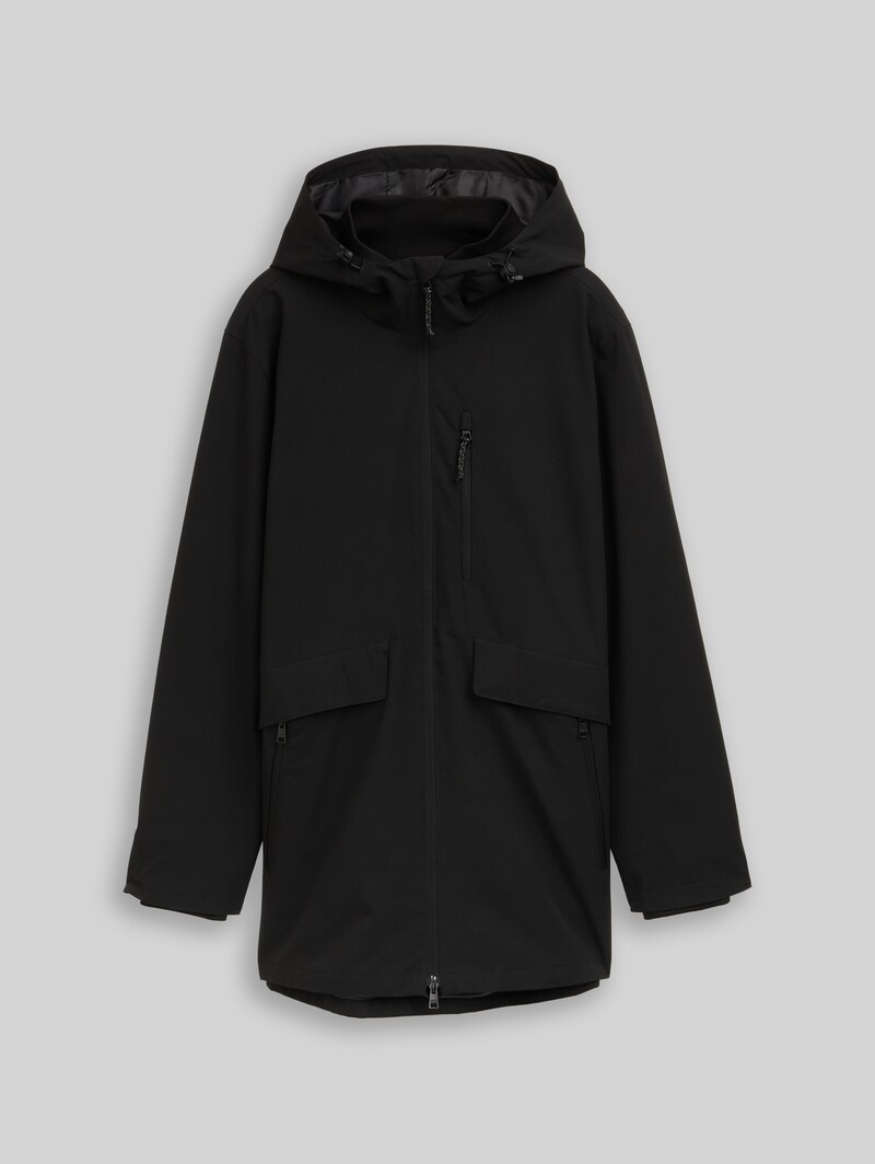 Tom Tailor Relaxed Fit Ultralight Funktionsjacke aus wasserabweisendem Material - Black