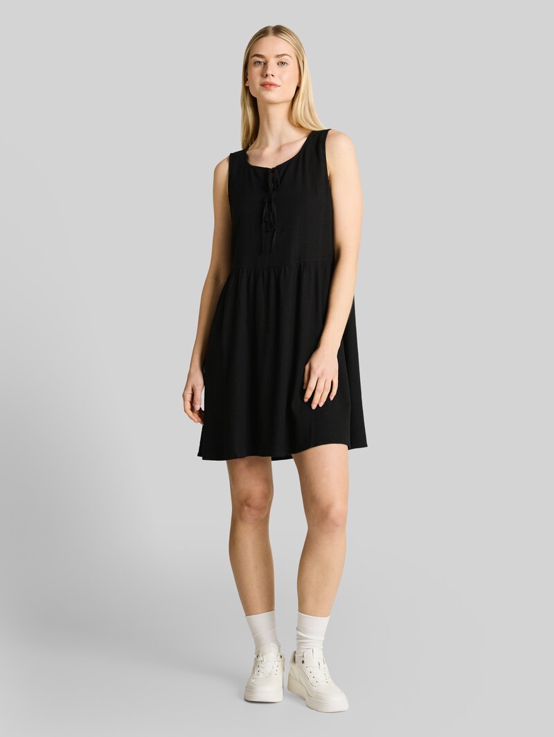 Tom Tailor Mini-Kleid mit Leinenanteil - Deep Black